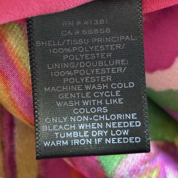 Ralph Lauren Size 6 Colorful Floral Asymmetrical Midi Skirt Tropical Vacation - Picture 5 of 6